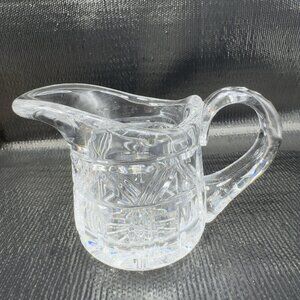 Antique Clear Glass‎ Crystal Small Pitcher Creamer Long Spout Glassware Vintage